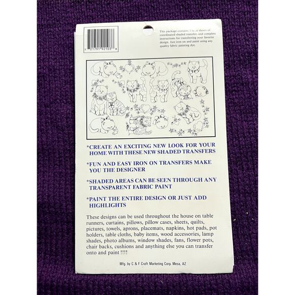 iron on transfers cartoon cats julie cook 1990s - Picture 3 of 5